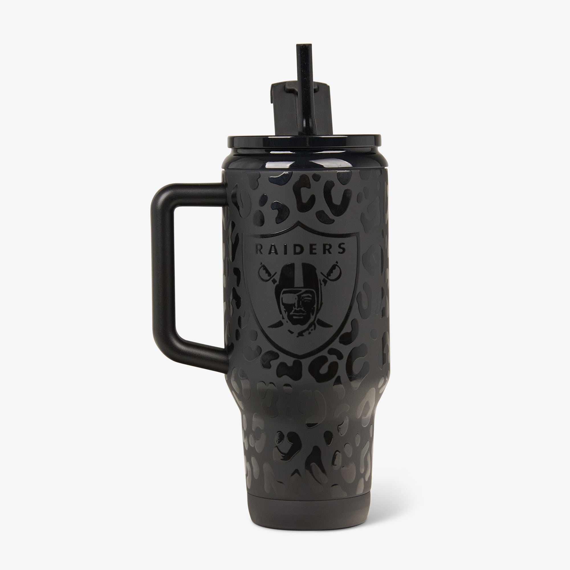 NFL 32 Oz Leopard Flip ‘n’ Sip Travel Mug G6 - Raiders - Product View