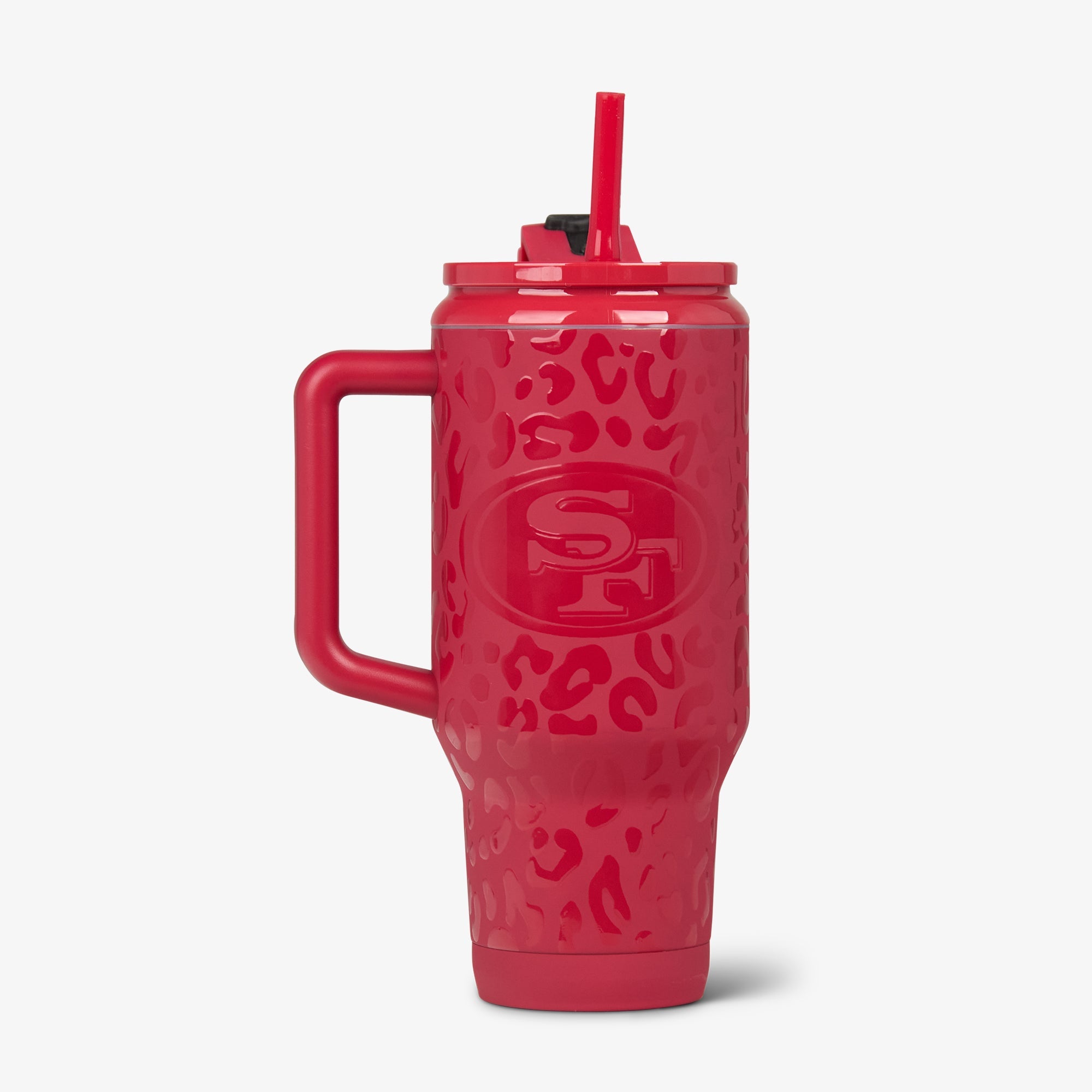 NFL 32 Oz Leopard Flip ‘n’ Sip Travel Mug G6 - 49ers - Product View