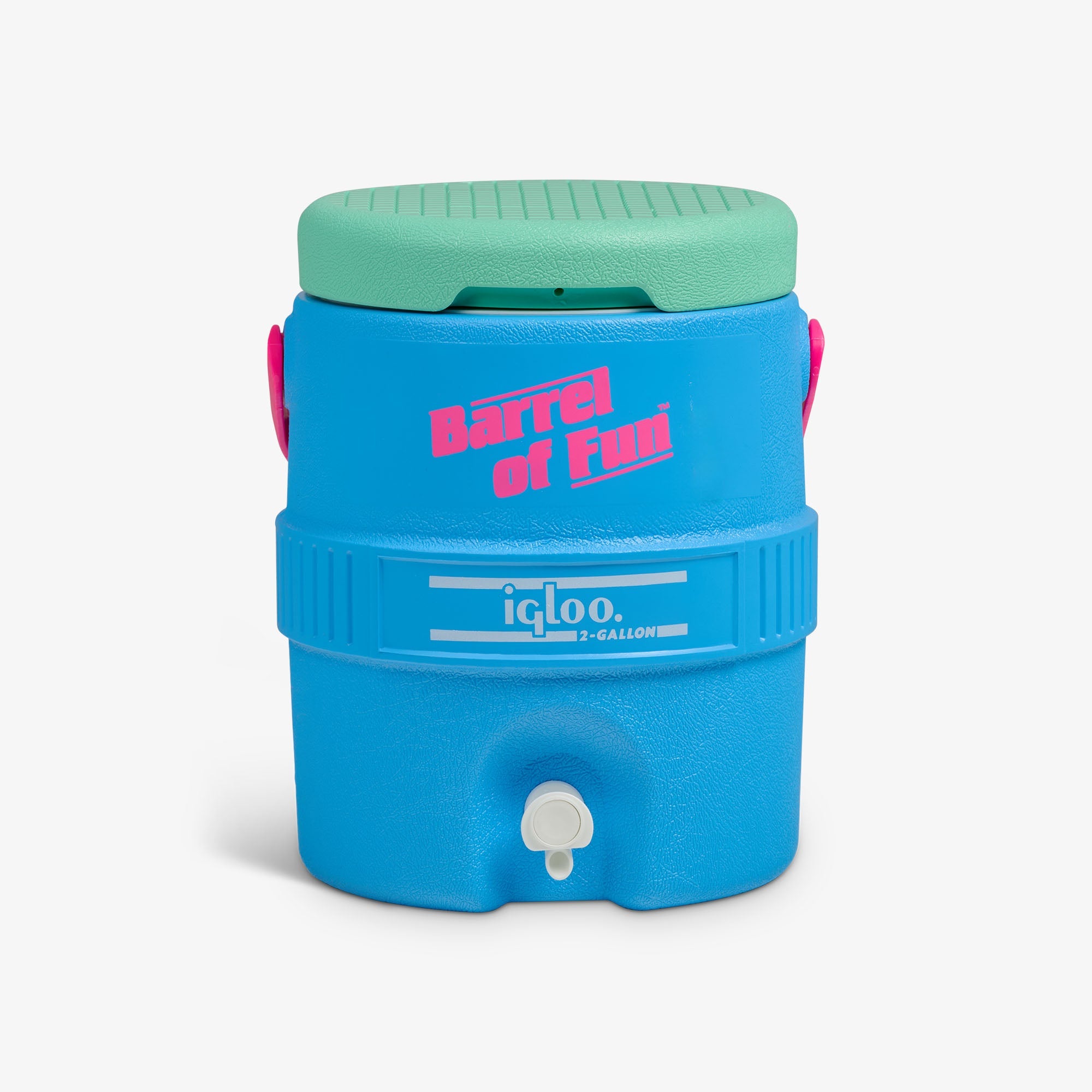Retro Barrel of Fun 2 Gallon Jug I4 - Carolina Blue - Front View