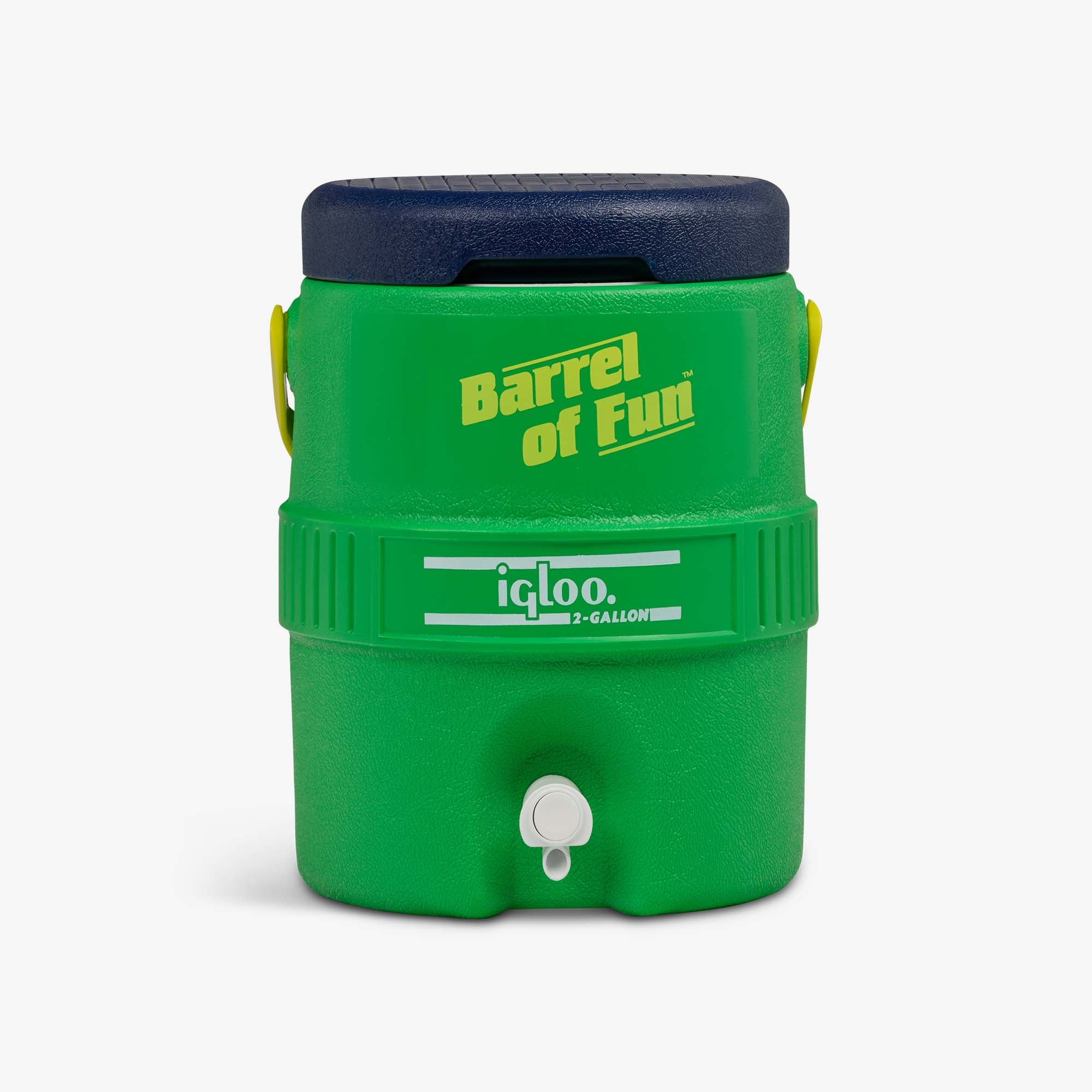 Retro Barrel of Fun 2 Gallon Jug I4 - Whistle Green - Front View