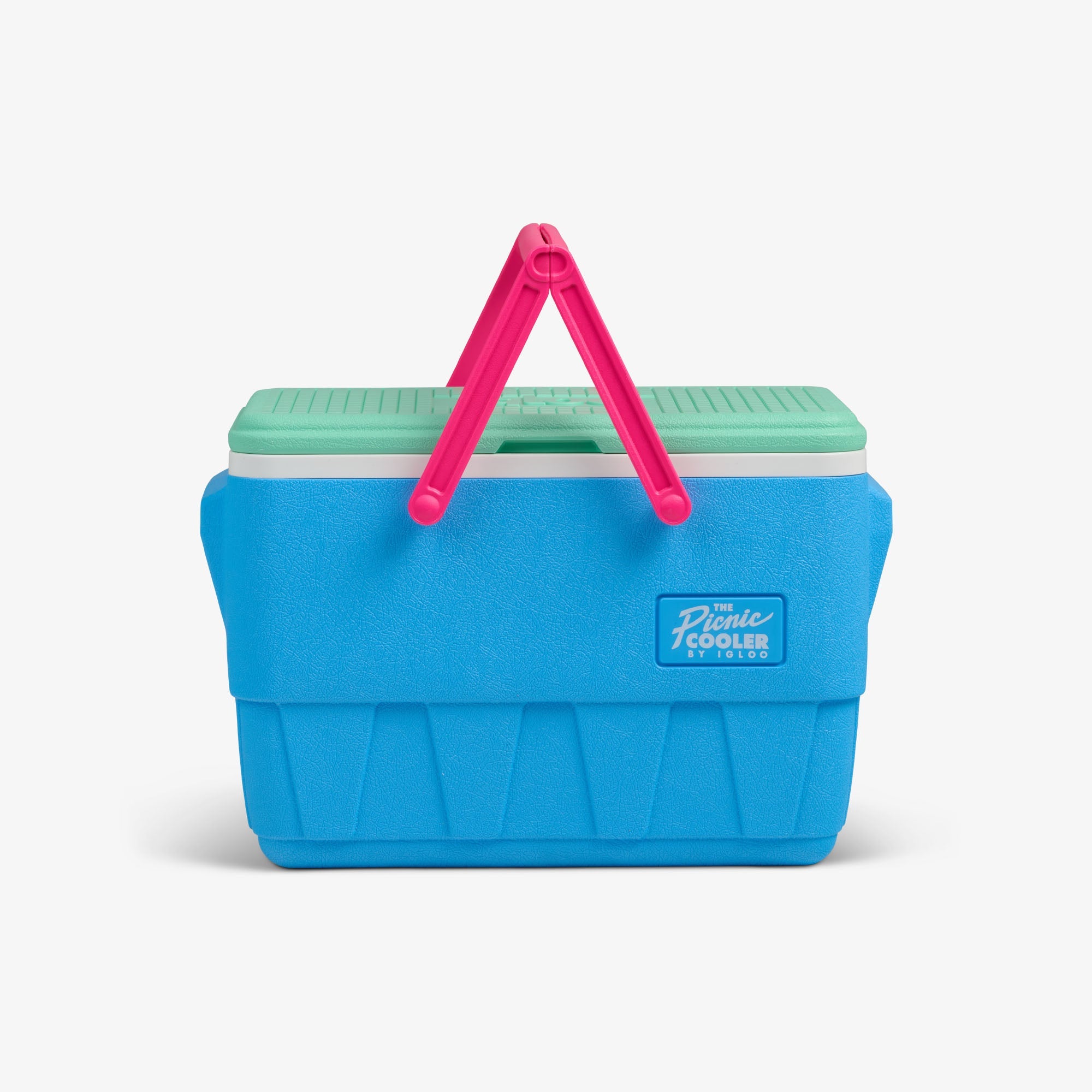 Retro Picnic Basket 25 Qt Cooler E5 - Carolina Blue - Strap View