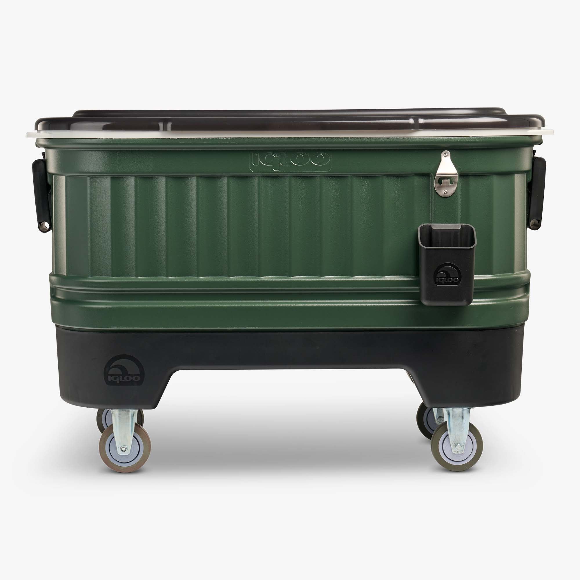 Party Bar 125 Qt Cooler E4 - Oil Green - Front View