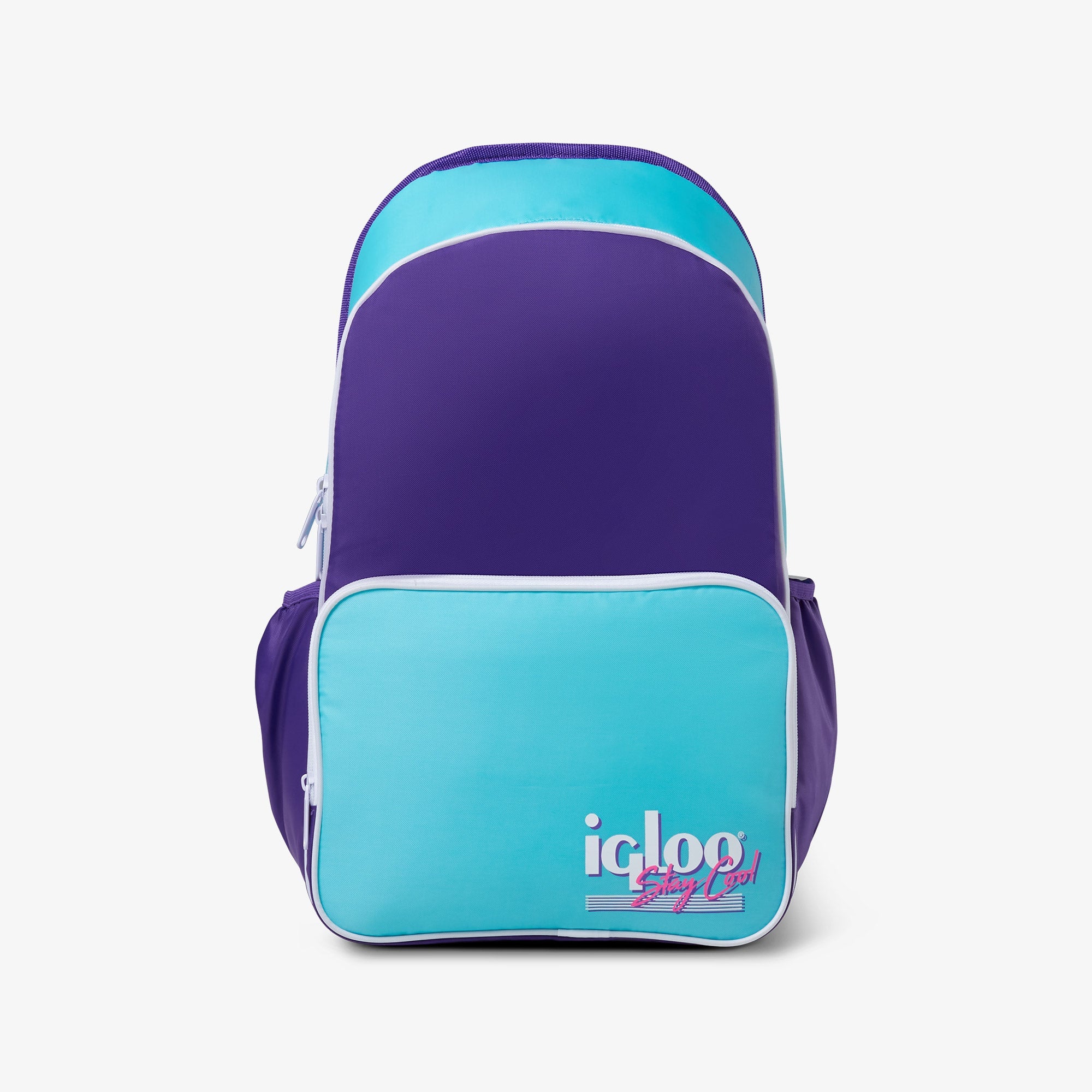 Retro Backpack Cooler K0 - Purple - Front View