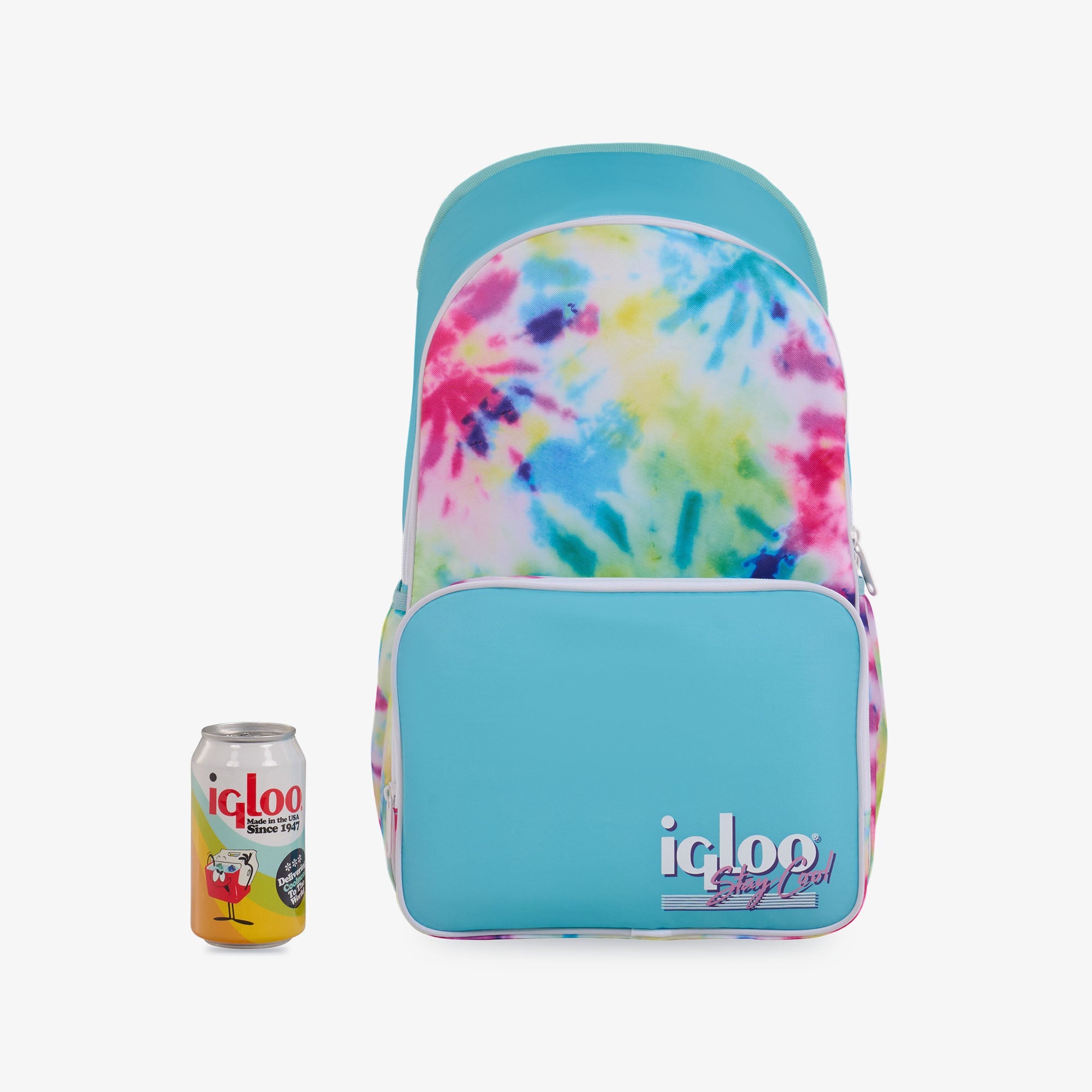 Retro Backpack Cooler K0 - Tie-Dye - Size View