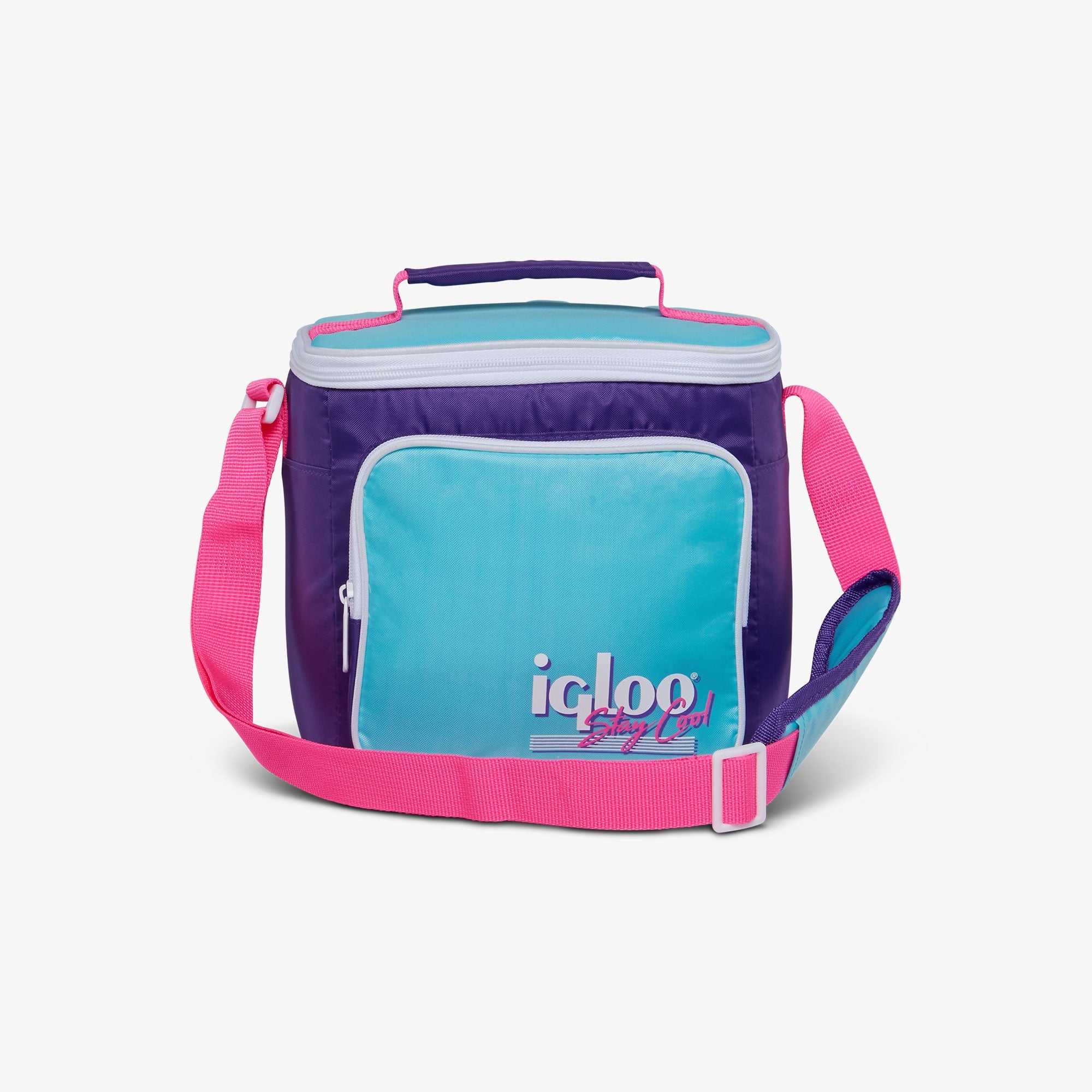 Retro Square Lunch Bag S4 - Purple - Front View