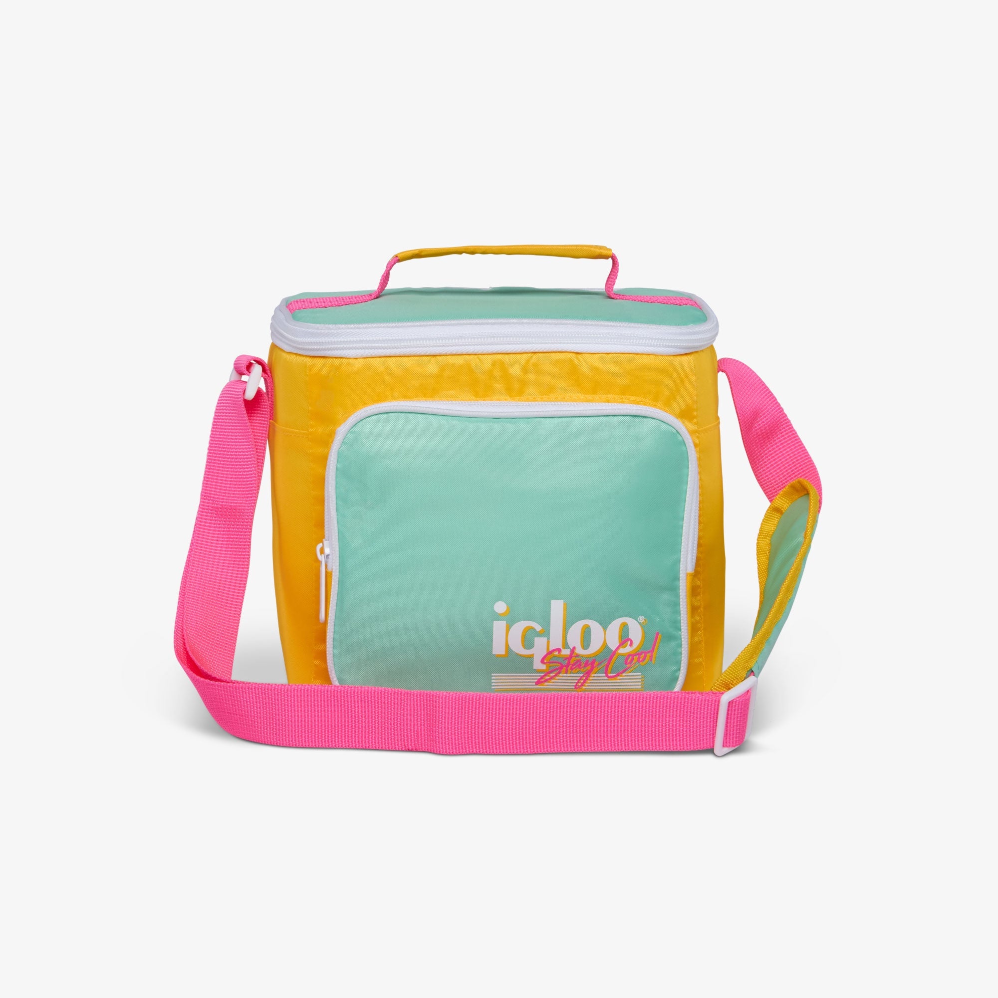 Retro Square Lunch Bag S4 - Yellow - Front View