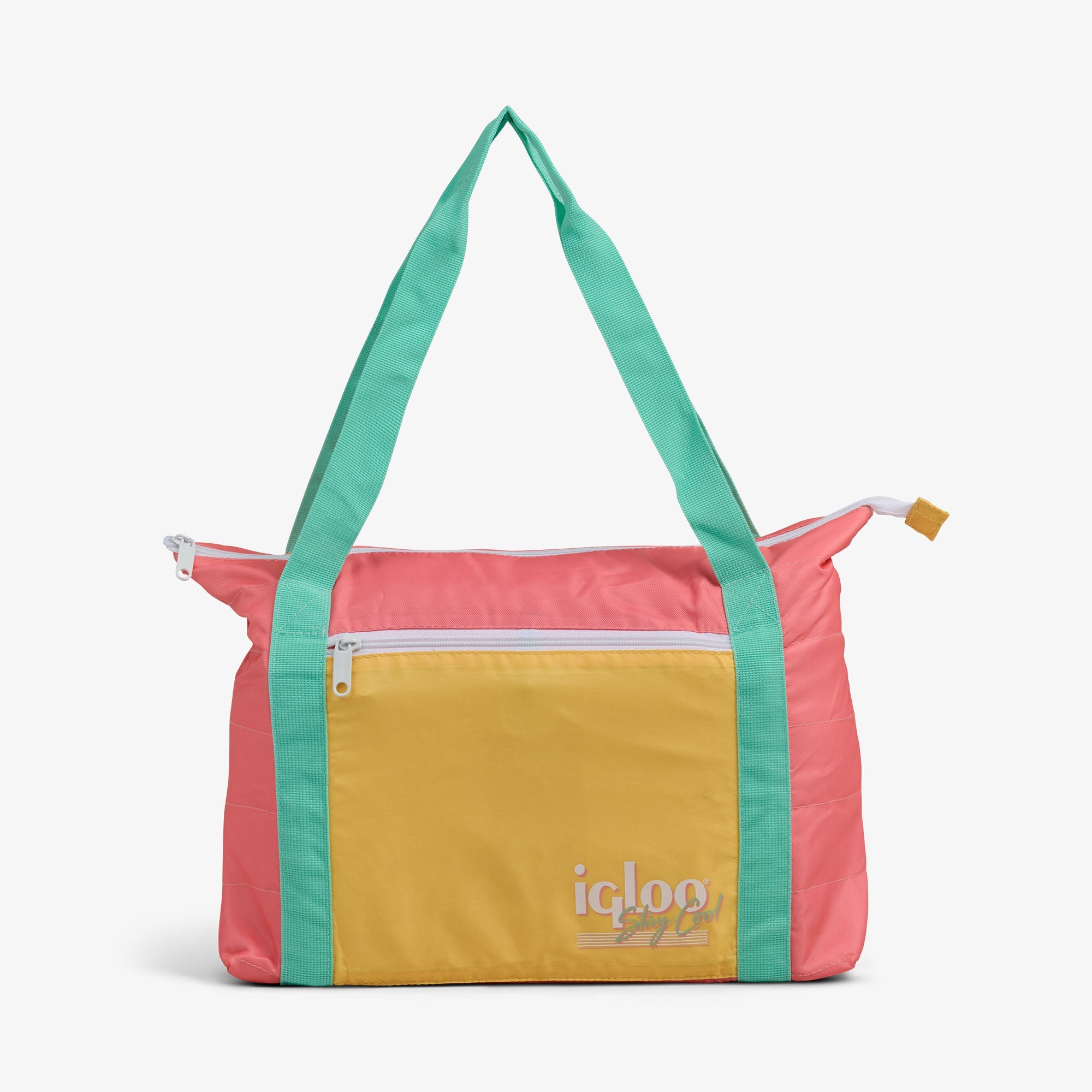 Retro Packable Puffer 20-Can Cooler Bag N2 - Flamingo - Front View