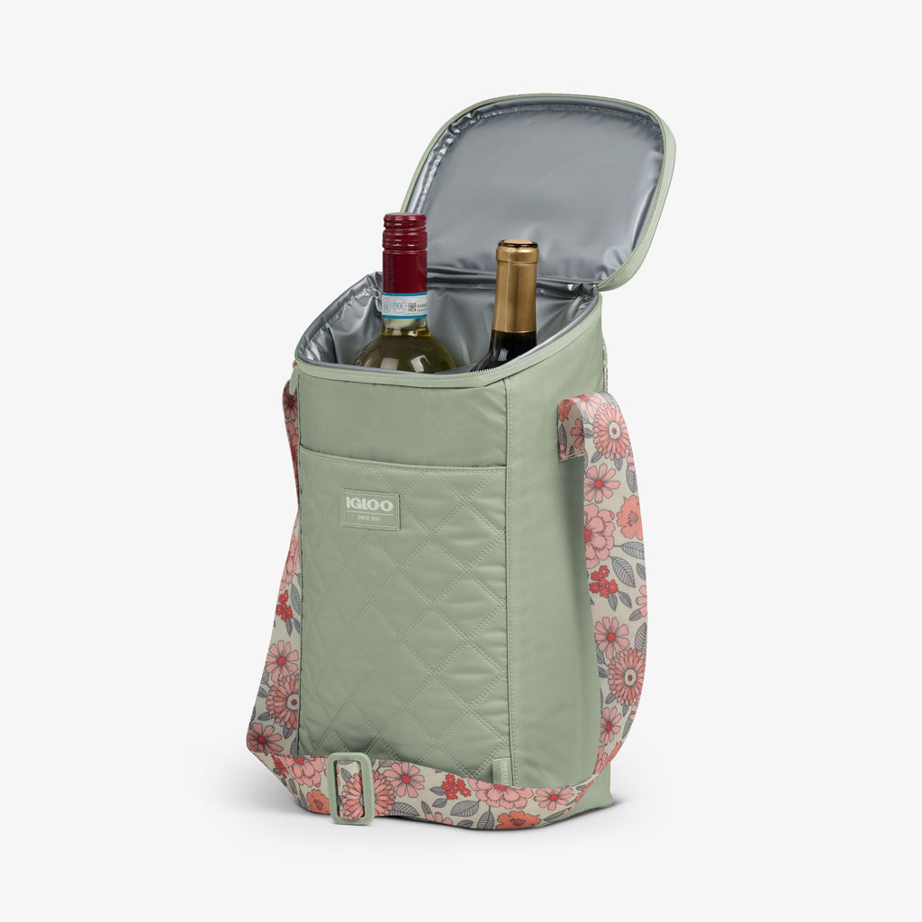 Floral MaxCold® DUO Vertical Crossbody Cooler Bag Y0 - Sage - Product View