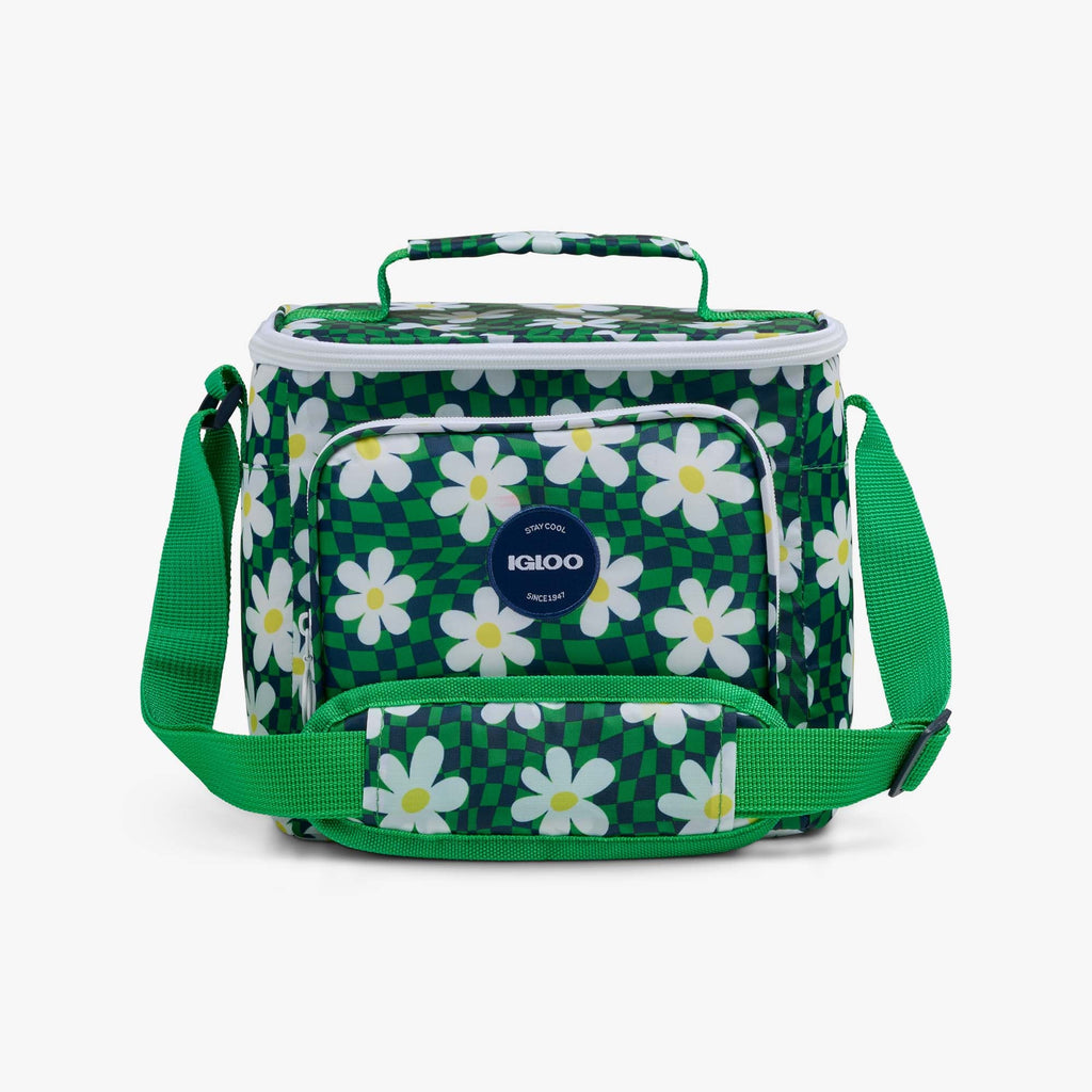 Retro Square Lunch Bag S4 - Psychedelic Daisy - Front View