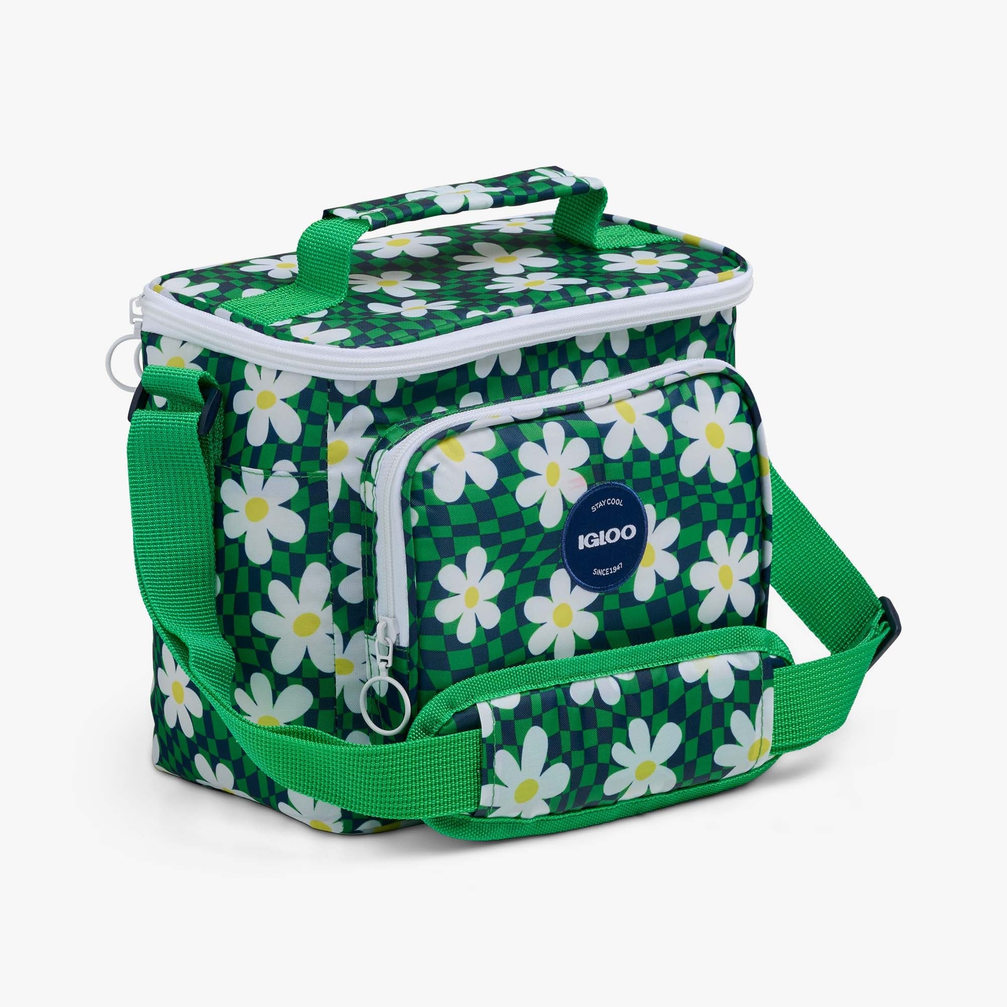 Retro Square Lunch Bag S4 - Psychedelic Daisy - Product View