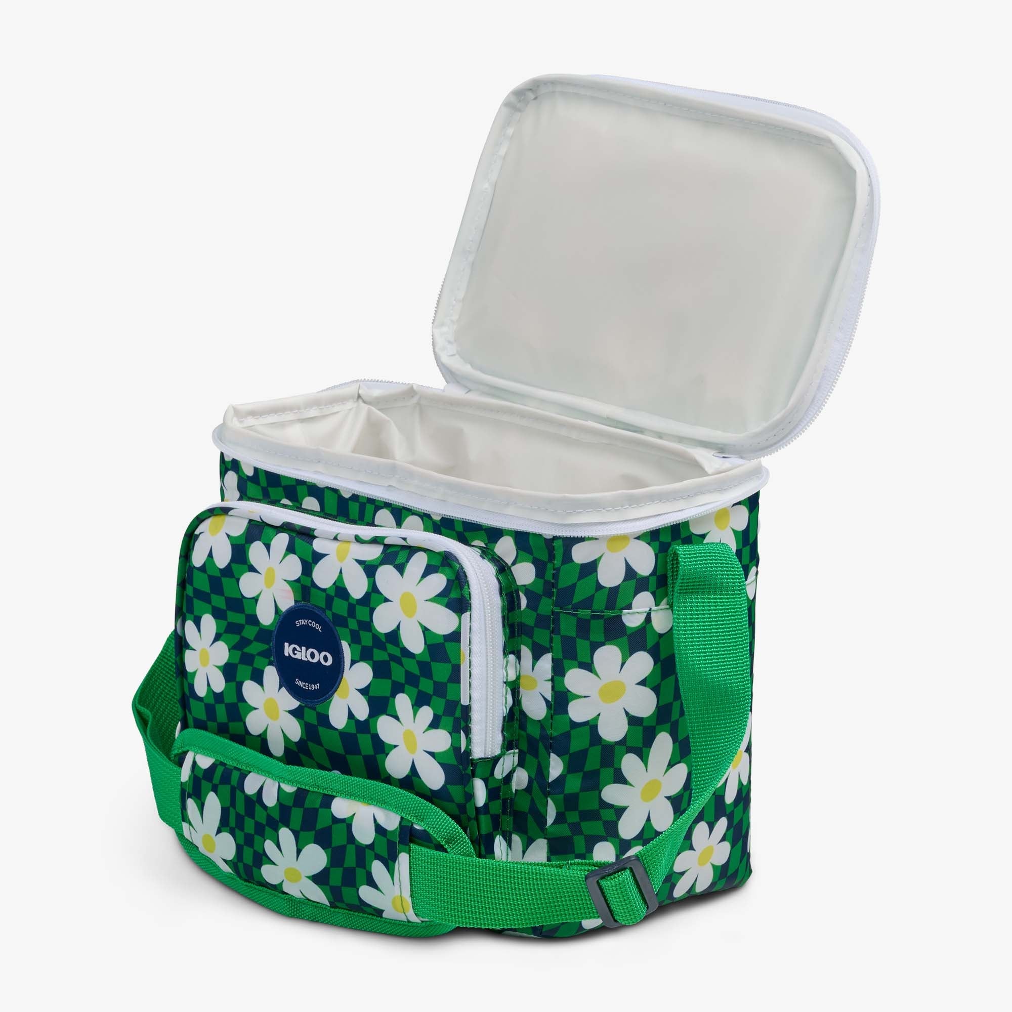 Retro Square Lunch Bag S4 - Psychedelic Daisy - Open View