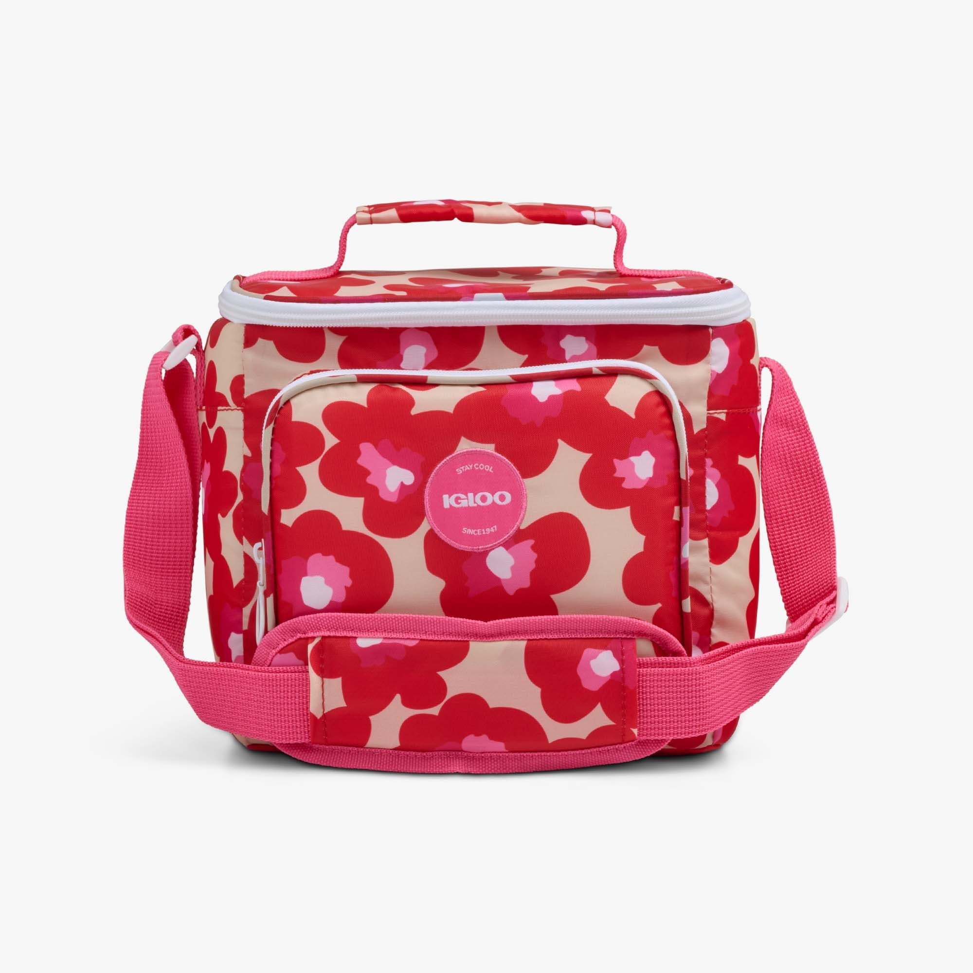 Retro Square Lunch Bag S4 - Mod Floral - Front View