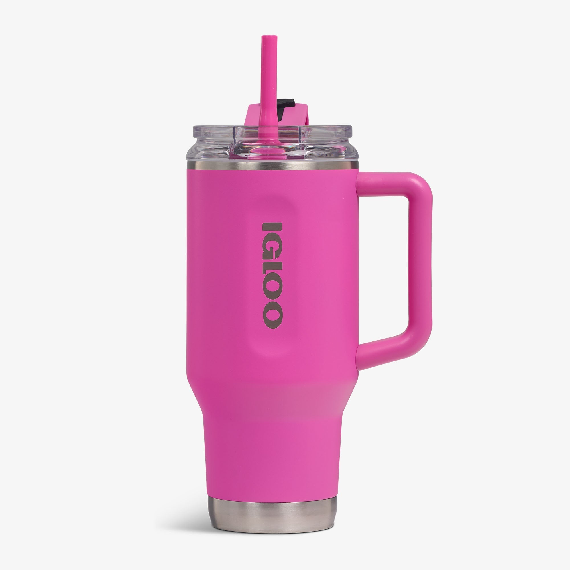 32 Oz Flip ‘n’ Sip Travel Mug C6 - Pink Fizz - Pink Fizz - Custom - Front View