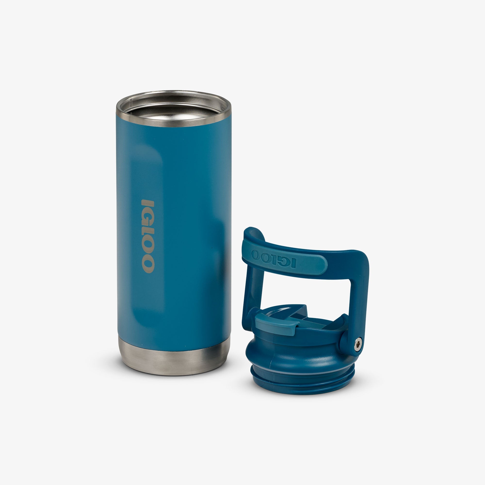 16 Oz Flip ‘n’ Sip Tumbler L9 - Modern Blue - Open View