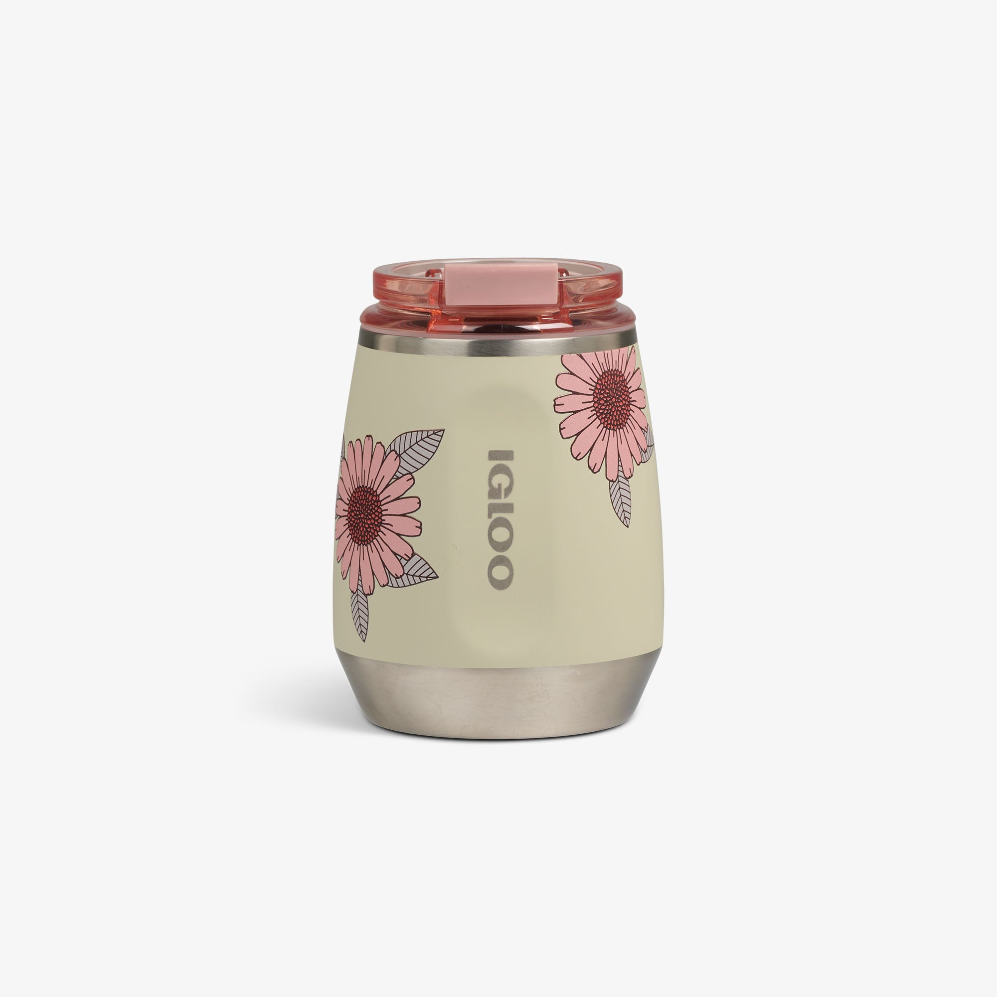 Floral 10 Oz Wine Tumbler U4 - Linen - Front View