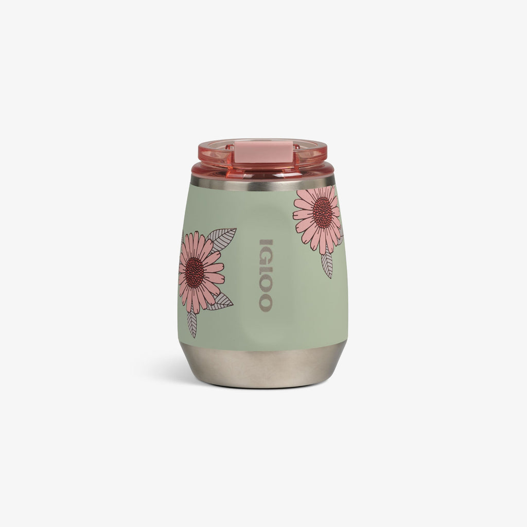 Floral 10 Oz Wine Tumbler U4 - Sage - Front View
