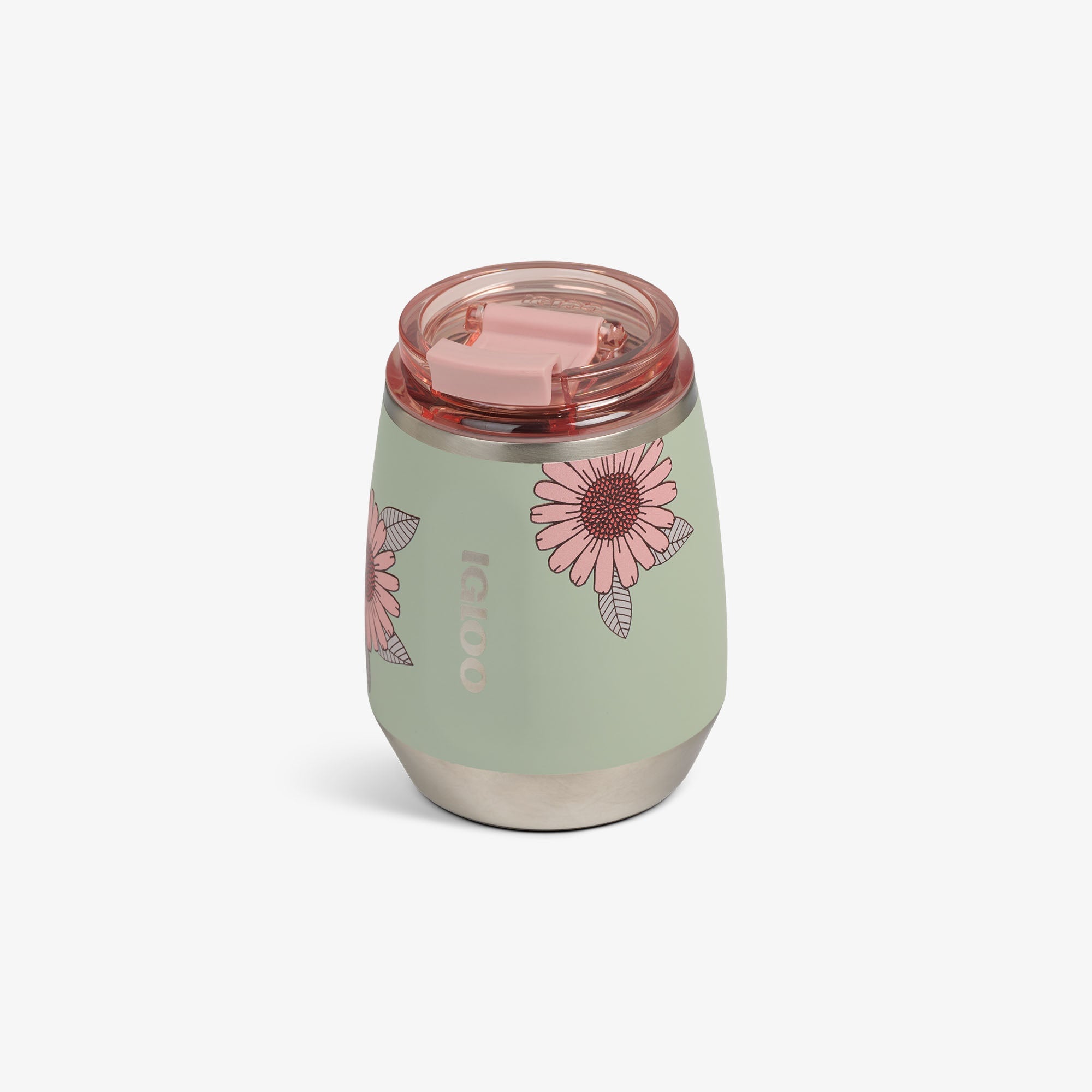 Floral 10 Oz Wine Tumbler U4 - Sage - Product View