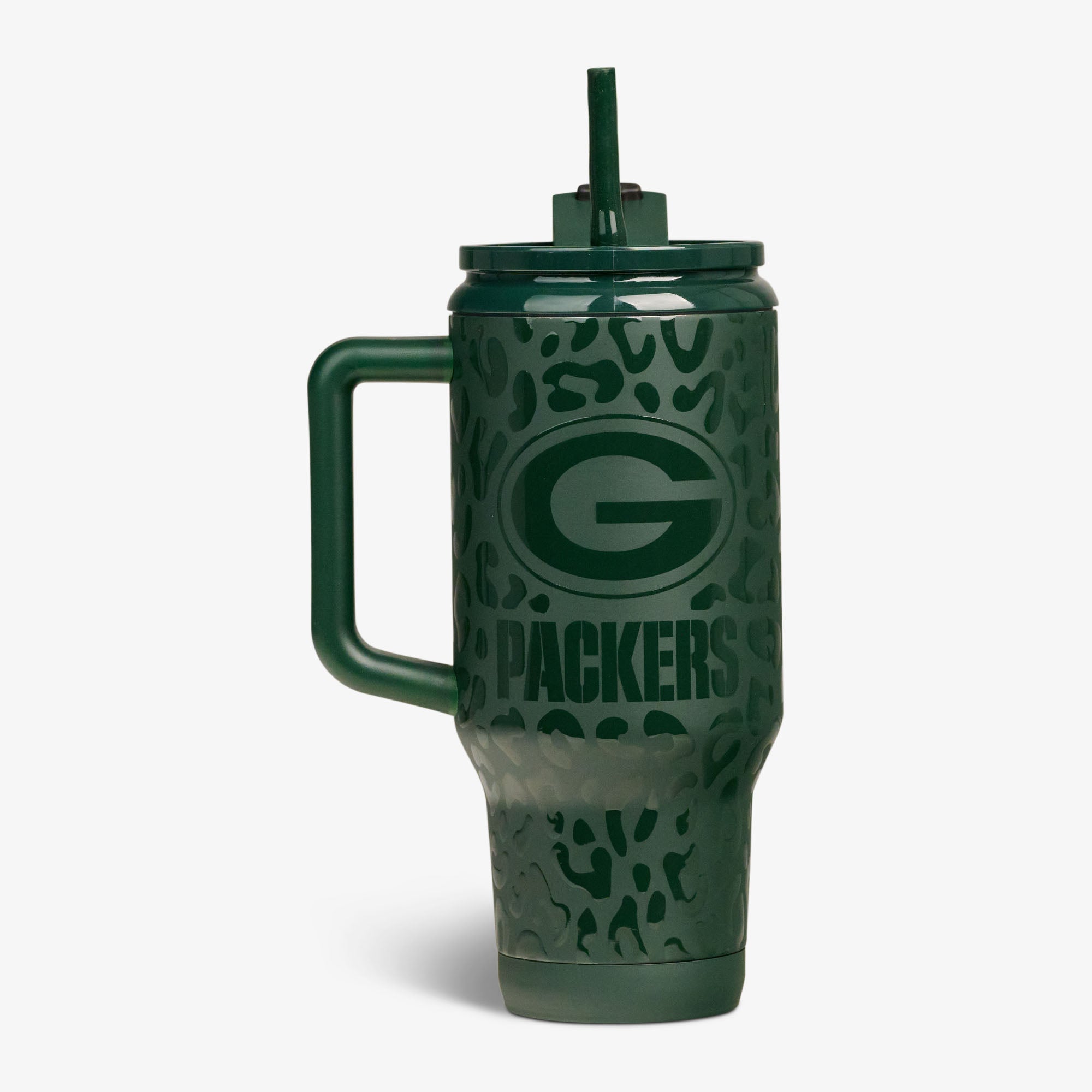 NFL 32 Oz Leopard Flip ‘n’ Sip Travel Mug G6 - Packers - Product View