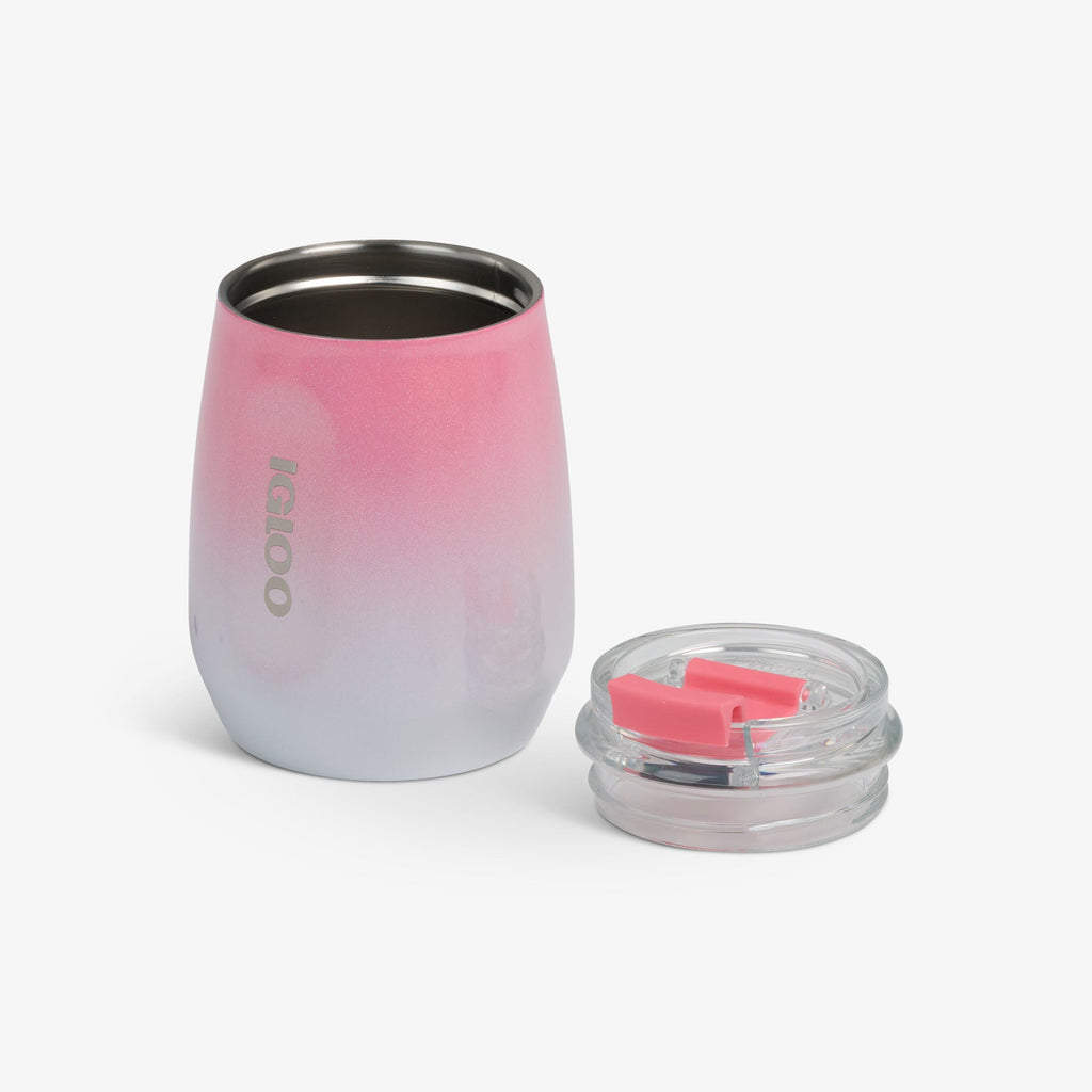10 Oz Wine Tumbler B8 - Gradient Pink - Open View