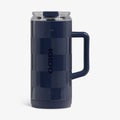 1L Beer Mug Y7 - Navy Check - Front View
