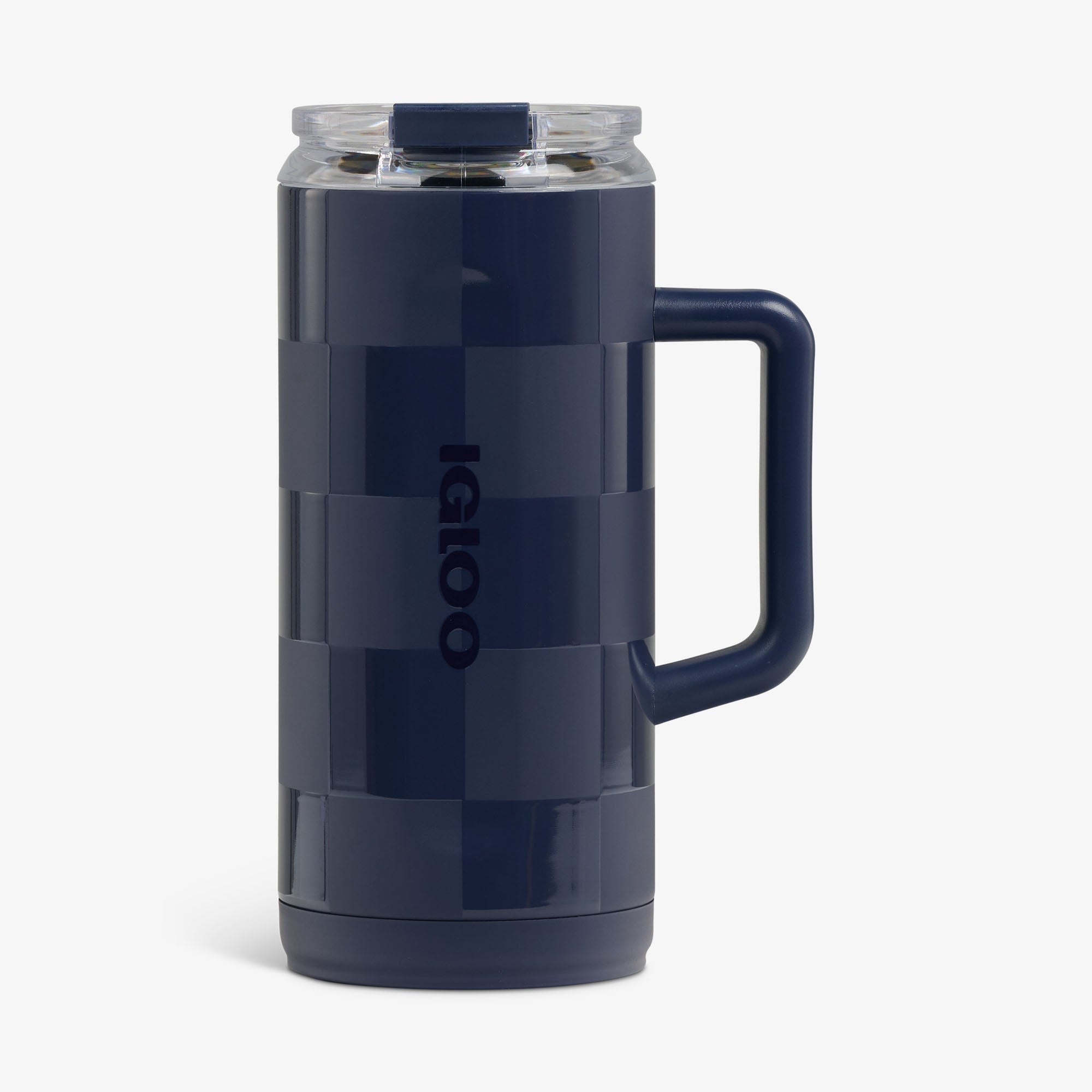 1L Beer Mug Y7 - Navy Check - Front View